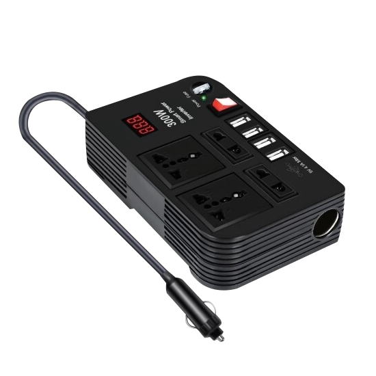 300W Car Inverter with Digital Display, DC 12V to AC 220V