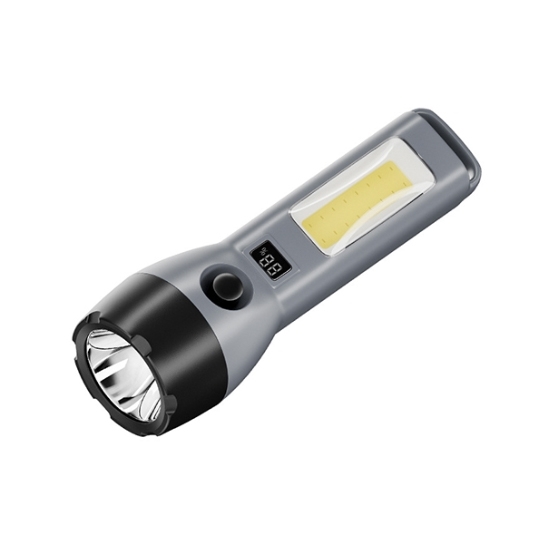 LCD Screen Solar Flashlight with Side Lamp