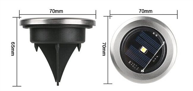 1 led solar in ground light dimension