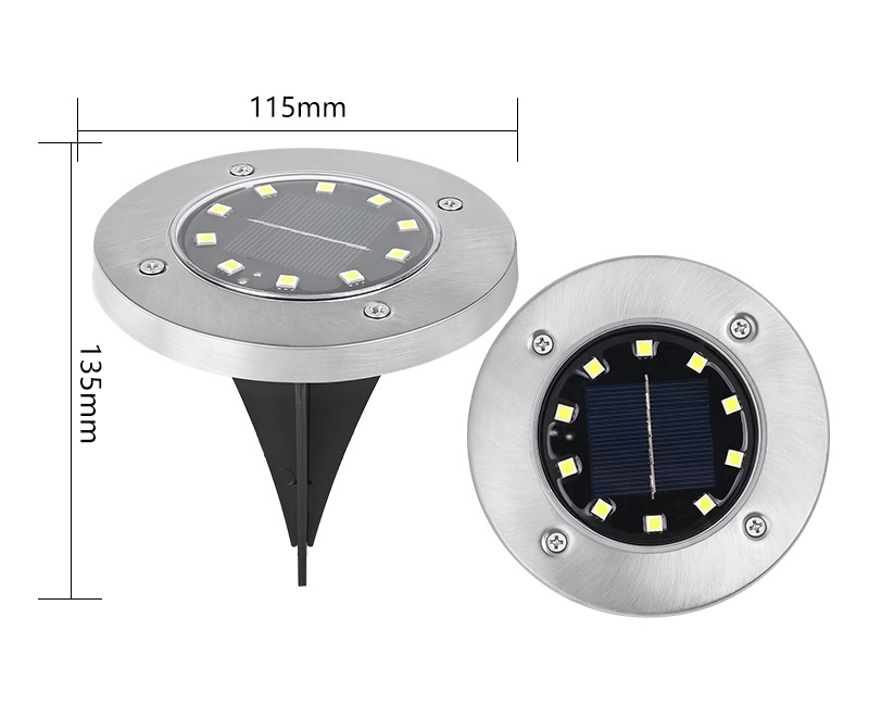 10led solar in ground light dimension