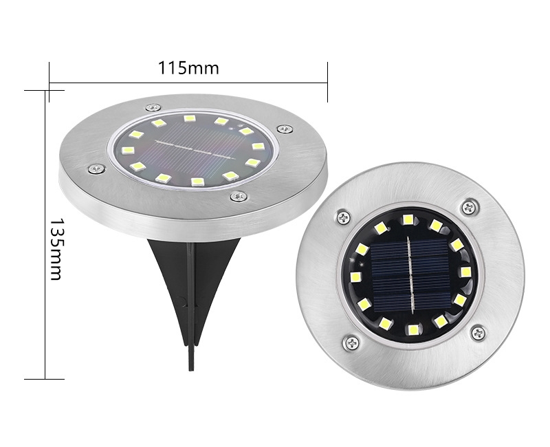 12led solar in ground light dimension