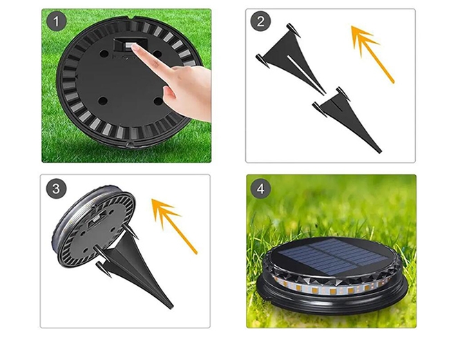 17 led solar in ground light installation step