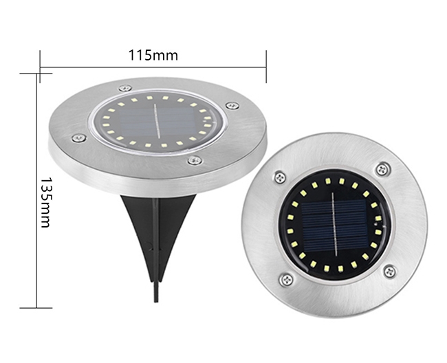 20 led solar in ground light dimension