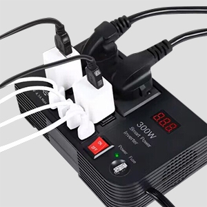 300W digital display car inverter multiple sockets