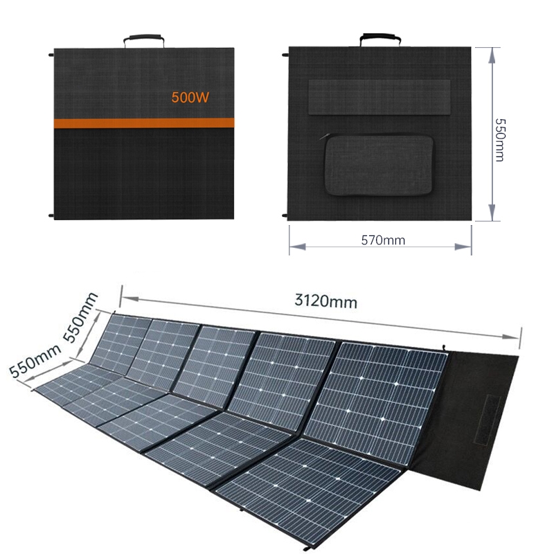 500w portable solar folding panel dimension