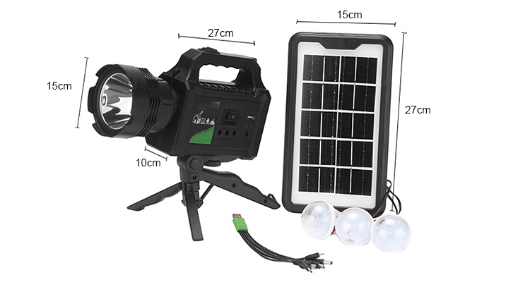 50W solar flood light with solar panel