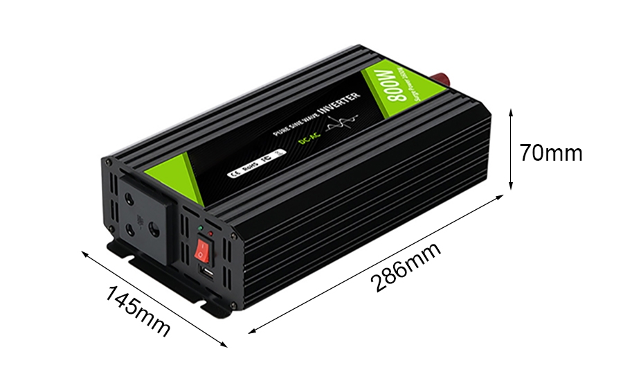 800W pure sine wave inverter dimension