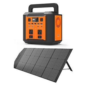 300W portable solar generator with solar panel