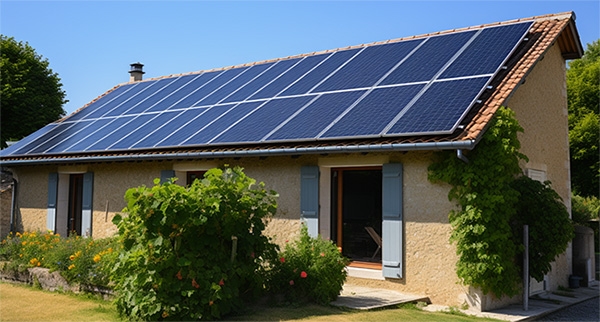 Solar panels on roofs