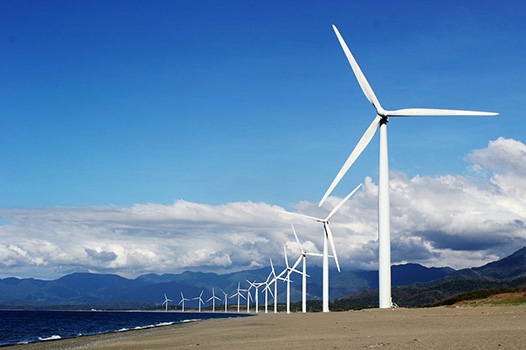 Wind turbines on the beach