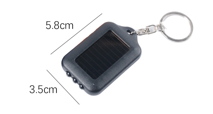 Keychain solar flashlight dimension