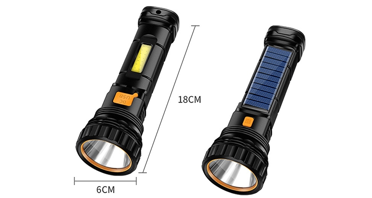 Portable solar flashlight dimensions