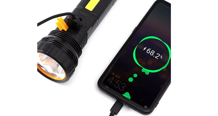 Portable solar flashlight when charging