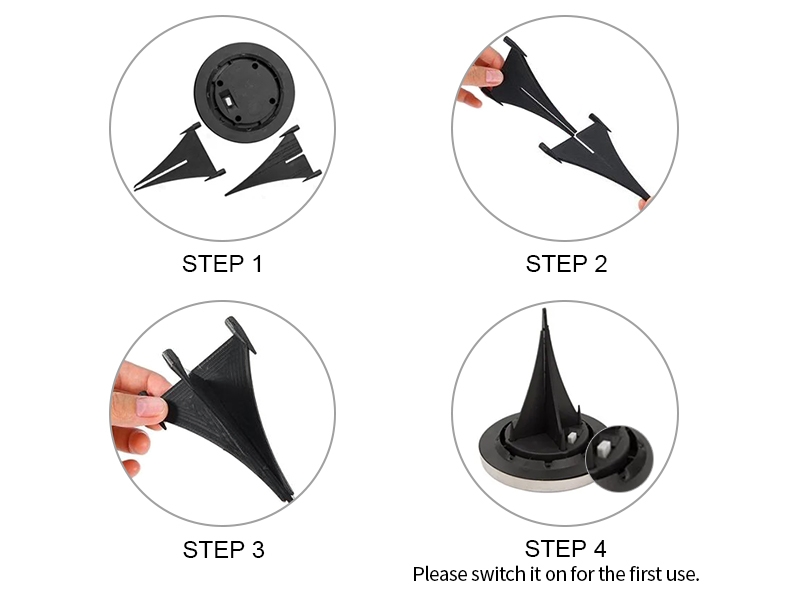 Solar in ground light installation step